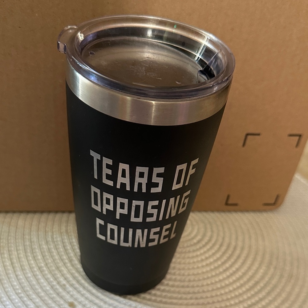 Black Insulated Tumbler with Humorous Text